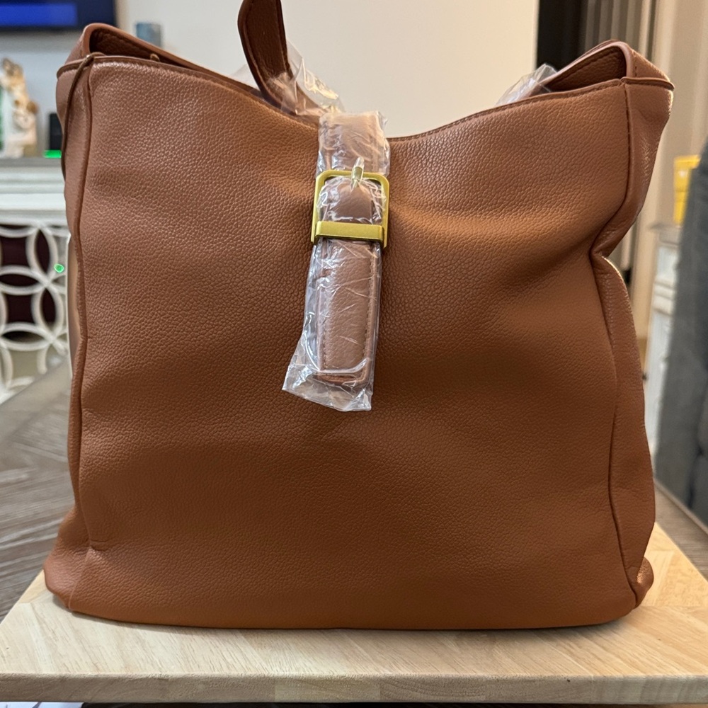 Missnine Elegant Tan Vegan Leather Hobo Bag
